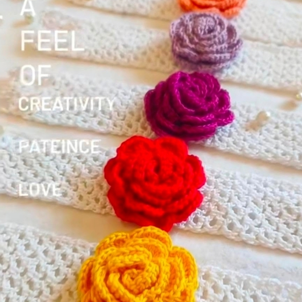 Vibrant Crochet Floral Headband